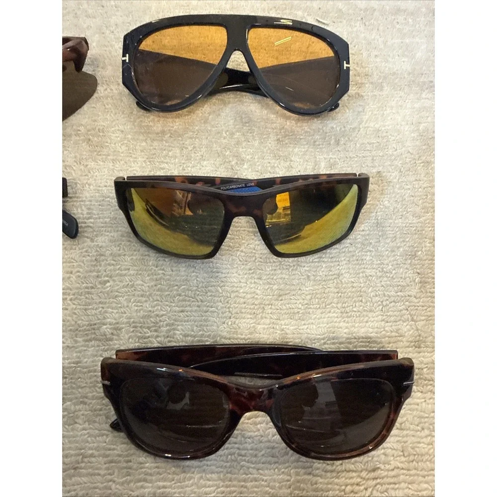 Lot of 16 Mens Sunglasses: Wrap Style, Aviators, Retro, Square, Oval and more